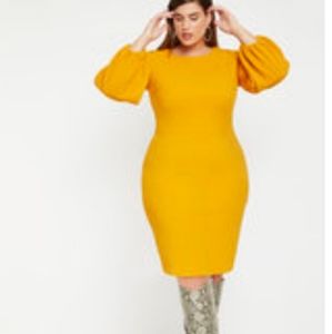 Eloquii puff sleeve body con dress